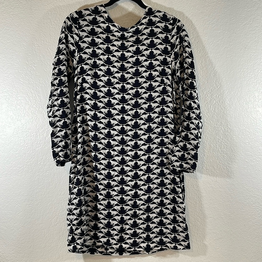 H&M Kitty Cat Long Sleeve Black and White Dress Size 8